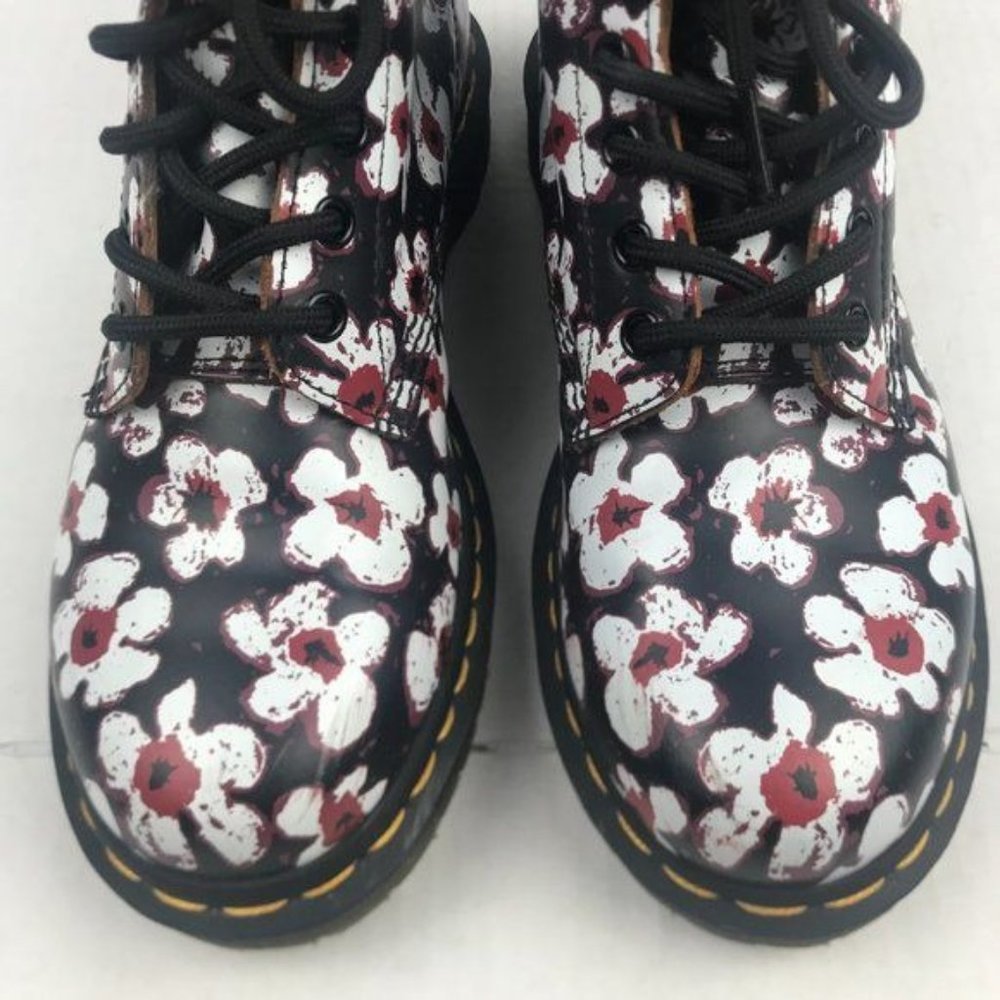 Dr. Martens Smooth Leather 1460 Pascal Floral Boots - Picture 7 of 13